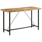 Bar table 180x70x107 cm solid mango wood and iron