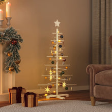 Kerstdecoratie kerstboom 125 cm massief grenenhout