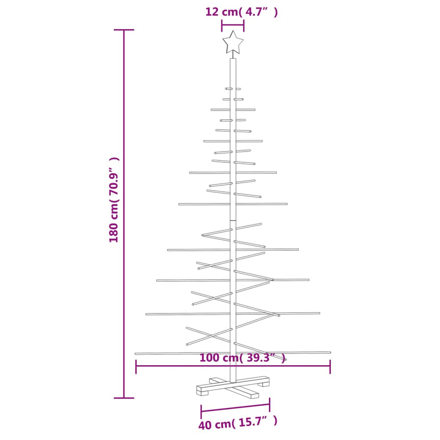Kerstdecoratie Kerstboom Massief Grenenhout 1 180 cm