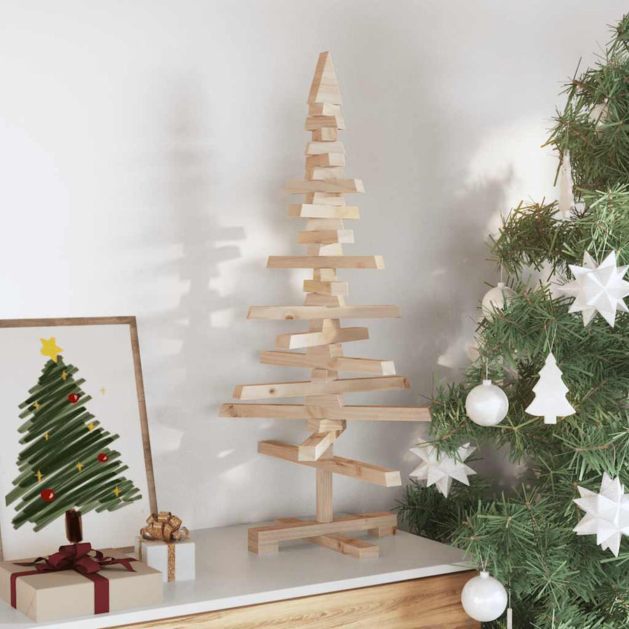 Kerstdecoratie Kerstboom Massief Grenenhout 90 cm