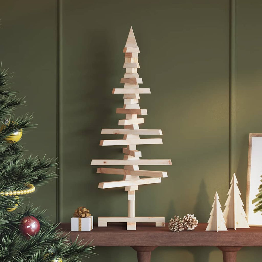 Kerstdecoratie Kerstboom Massief Grenenhout 90 cm