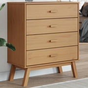 Ladekast massief grenenhout bruin 76,5x39x90 cm