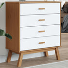 Drawer unit OLDEN solid pine white and brown