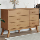 Chest of drawers OLDEN solid pine brown