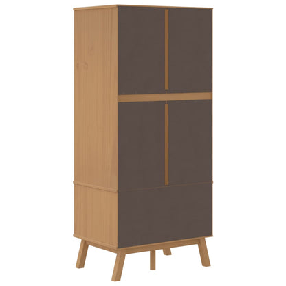 Kledingkast Olden 76,5X53X172 Cm Massief Grenenhout Bruin