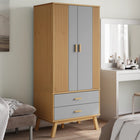 Wardrobe OLDEN 76.5x53x172 cm pine wood grey and brown