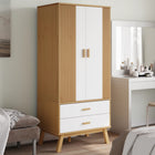 Wardrobe OLDEN 76.5x53x172 cm pine wood white and brown