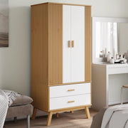 Kledingkast 76,5x53x172 cm grenenhout wit bruin