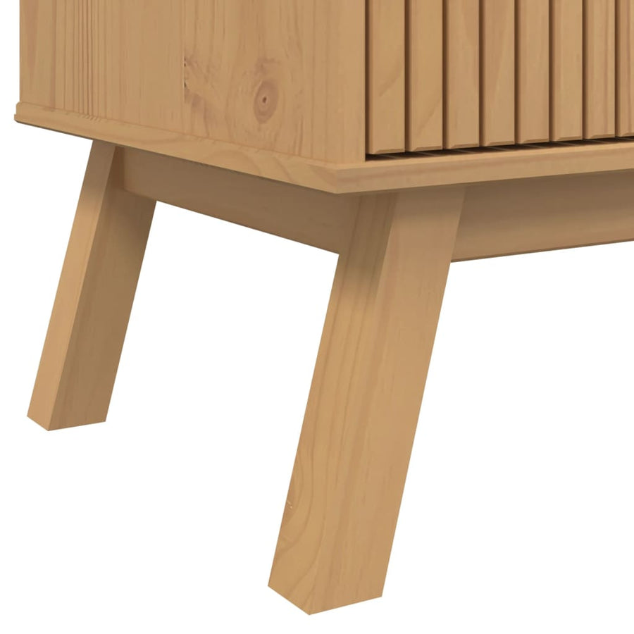 Dressoir Olden 114X43X73,5 Cm Massief Grenenhout Wit en bruin