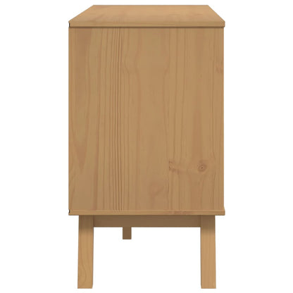 Dressoir Olden 114X43X73,5 Cm Massief Grenenhout Wit En Bruin Zwart En Crème