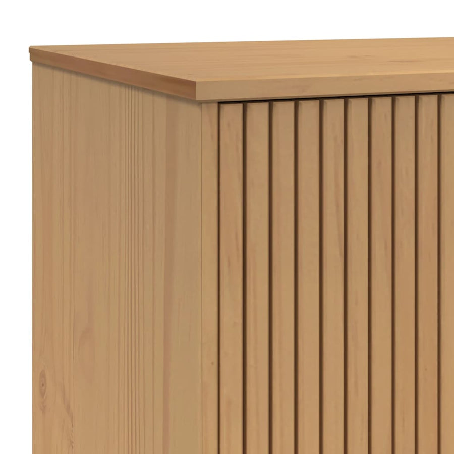 Dressoir Olden 114X43X73,5 Cm Massief Grenenhout Wit En Bruin Zwart En Crème