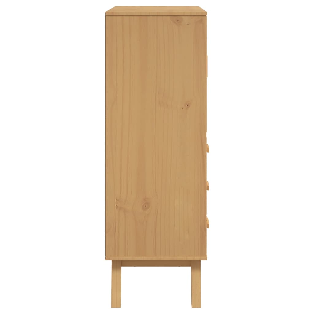 Hoge Kast Olden 85X43X125 Cm Massief Grenenhout Bruin