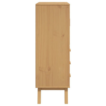 Hoge Kast Olden 85X43X125 Cm Massief Grenenhout Bruin