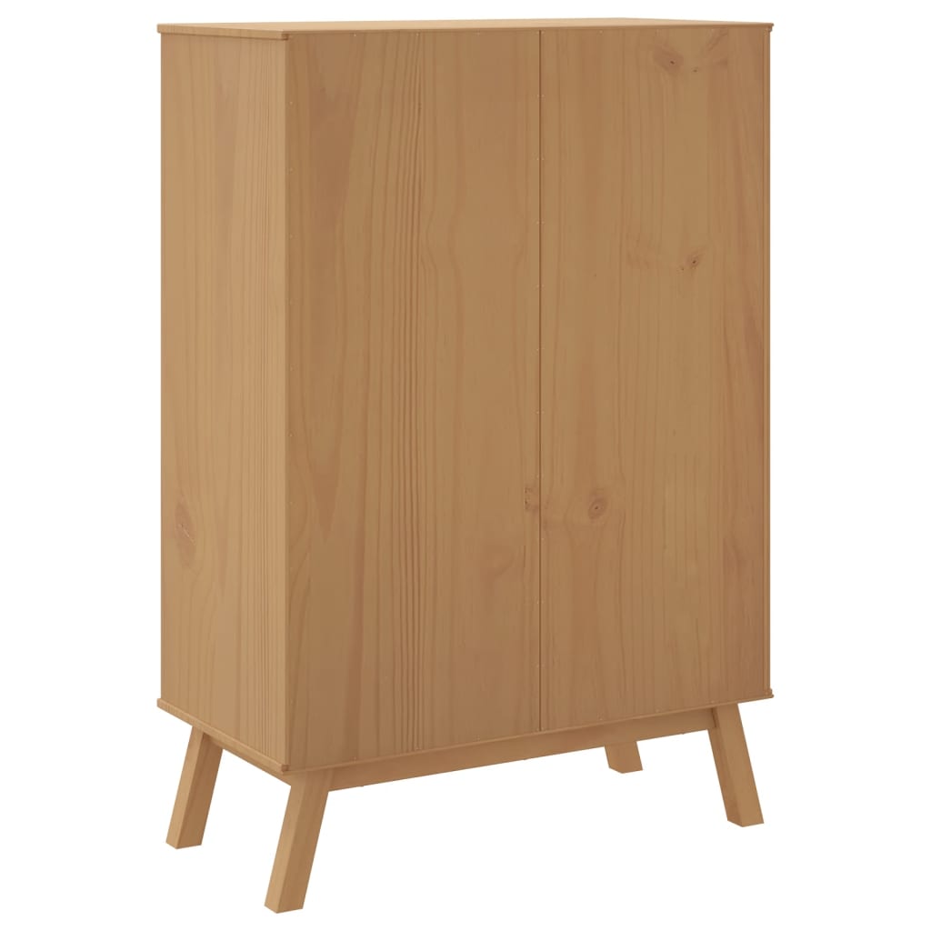 Hoge Kast Olden 85X43X125 Cm Massief Grenenhout Bruin