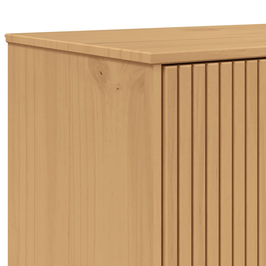 Hoge Kast Olden 85X43X125 Cm Massief Grenenhout Bruin