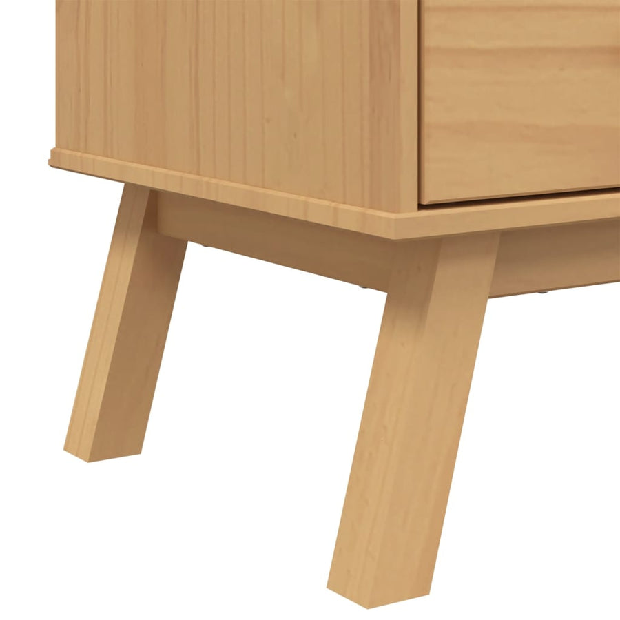 Hoge Kast Olden 85X43X125 Cm Massief Grenenhout Bruin