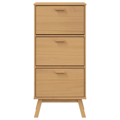 Schoenenkast Olden 55X35X120 Cm Grenenhout Bruin