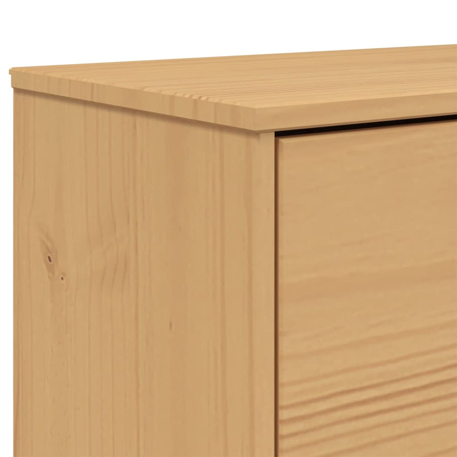 Schoenenkast Olden 55X35X120 Cm Grenenhout Bruin