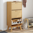 Schoenenkast grenenhout 55x35x120 cm bruin