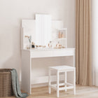 Kaptafel 96x39x142 cm wit met spiegel