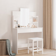 Kaptafel 96x39x142 cm wit met spiegel