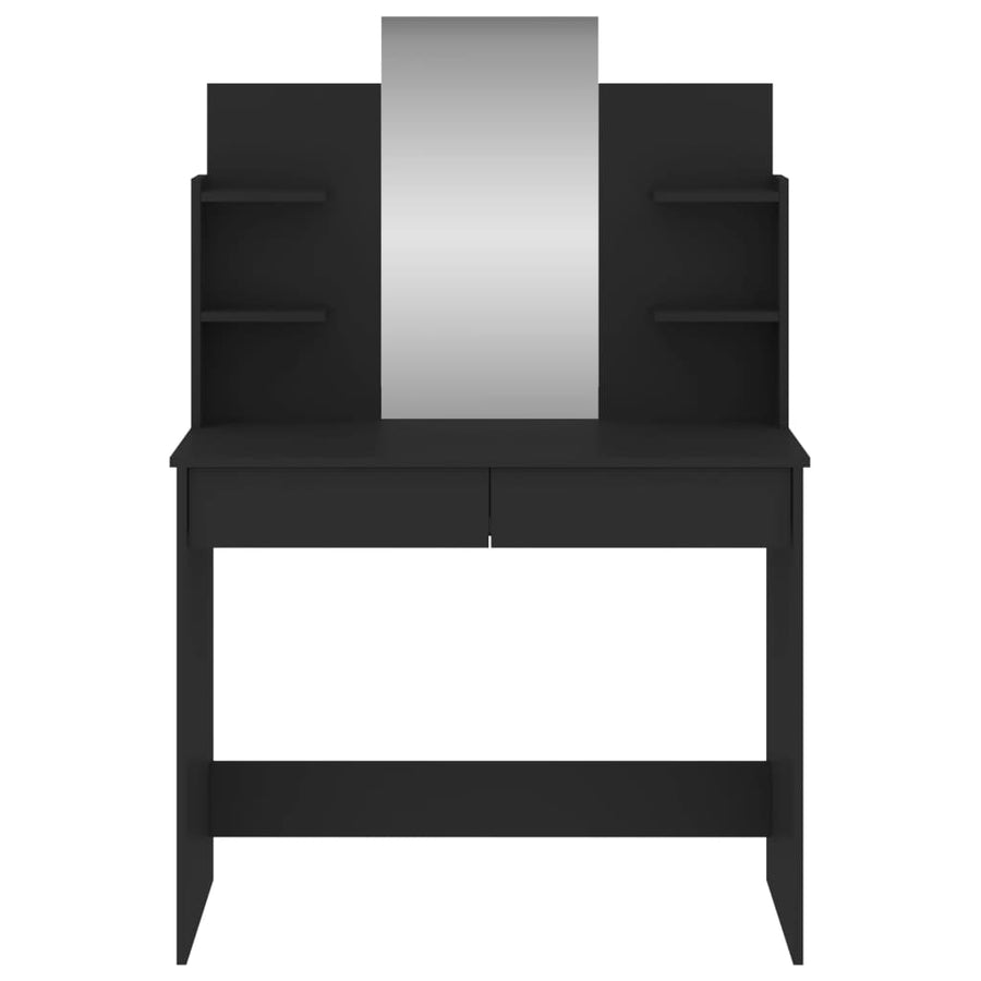 Kaptafel met spiegel 96x39x142 cm zwart