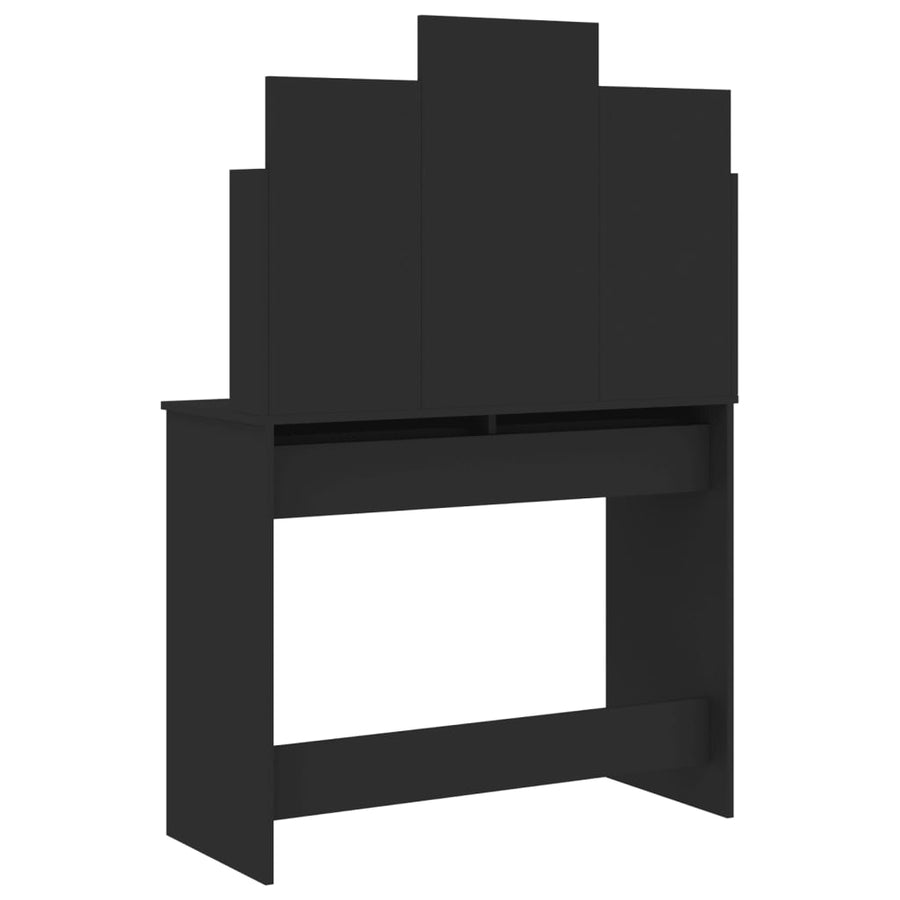 Kaptafel met spiegel 96x39x142 cm zwart