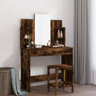 Dressing table with mirror 96x39x142 cm smoked oak finish