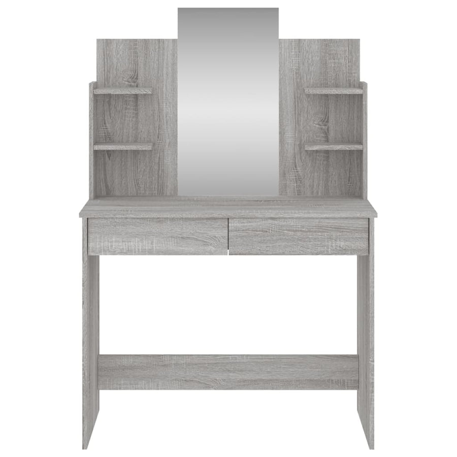 Kaptafel Met Spiegel 96X39X142 Cm Grijs Sonoma Eikenkleurig