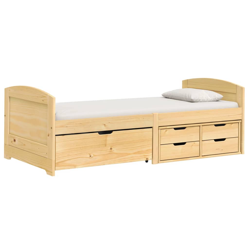 Slaapbank Met 5 Lades Irun 90X200 Cm Massief Grenenhout Bruin