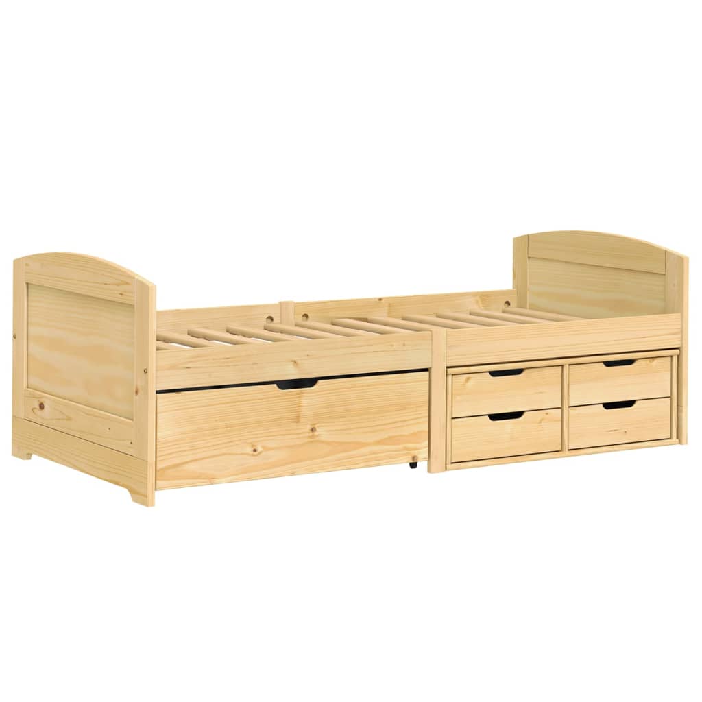 Slaapbank Met 5 Lades Irun 90X200 Cm Massief Grenenhout Bruin