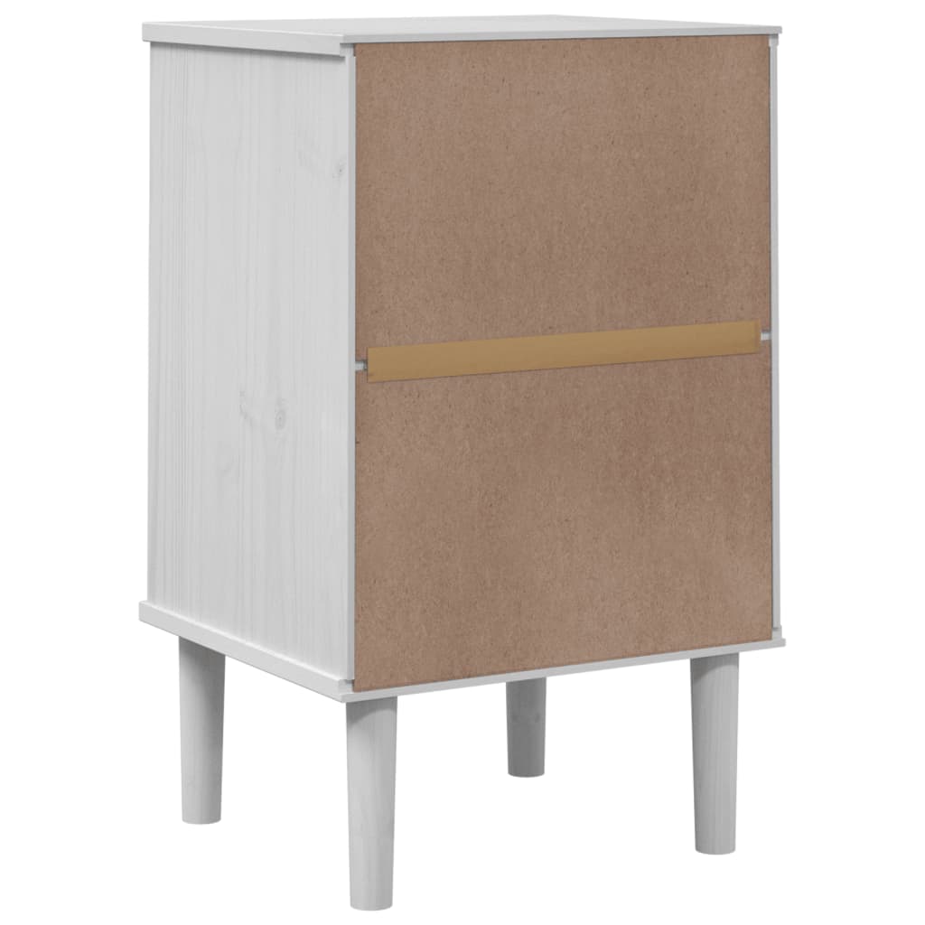 Nachtkastje SENJA rattan-look 40x35x65 cm grenenhout wit