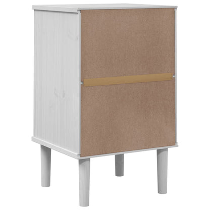 Nachtkastje SENJA rattan-look 40x35x65 cm grenenhout wit