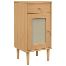 Dressoir Senja Rattan-Look 80X35X80 Cm Massief Grenenhout Bruin