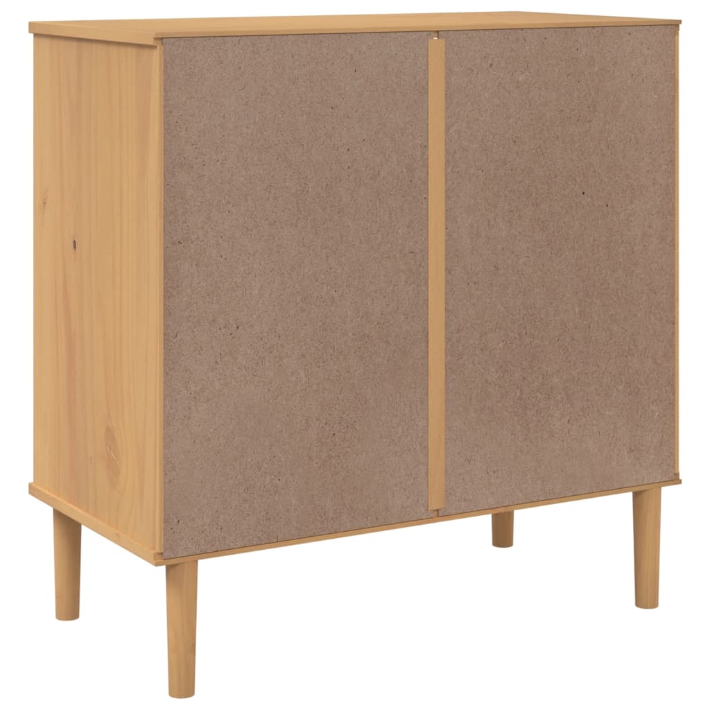 Dressoir Senja Rattan-Look 80X40X80 Cm Massief Grenenhout Bruin