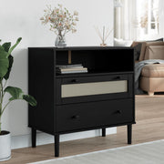 Dressoir 80x40x80 cm massief grenenhout zwart