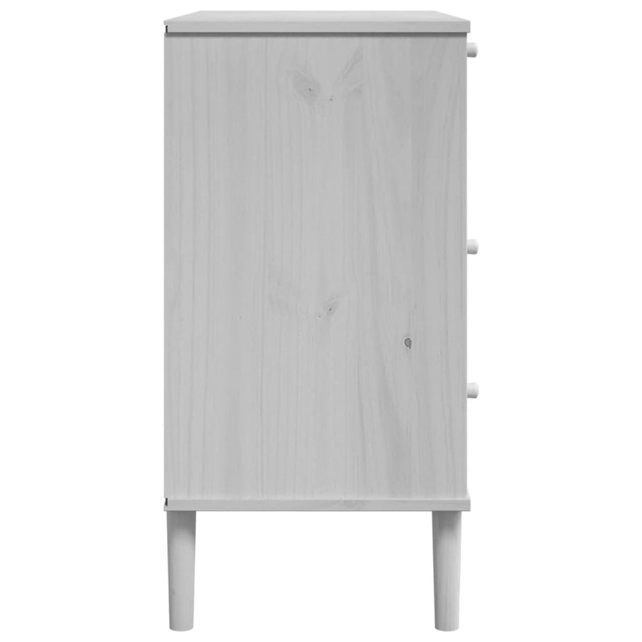 Ladekast Senja Rattan-Look 80X40X80 Cm Massief Grenenhout Wit