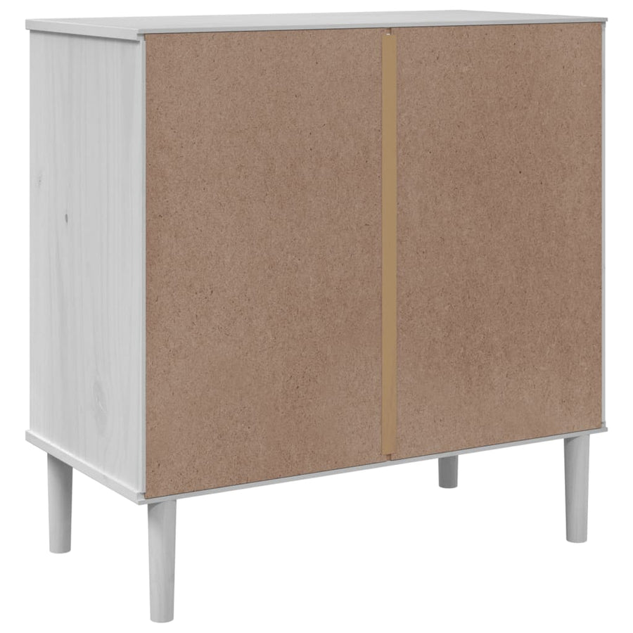 Ladekast Senja Rattan-Look 80X40X80 Cm Massief Grenenhout Wit