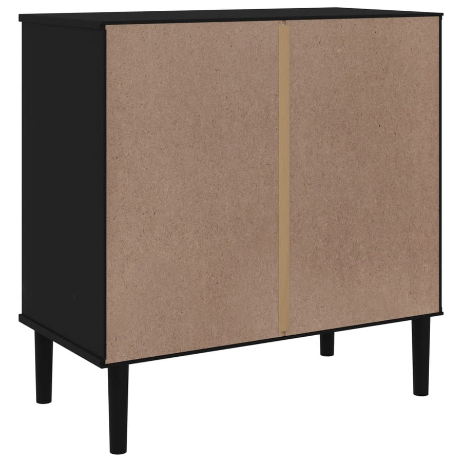 Ladekast Senja Rattan-Look 80X40X80 Cm Massief Grenenhout Zwart