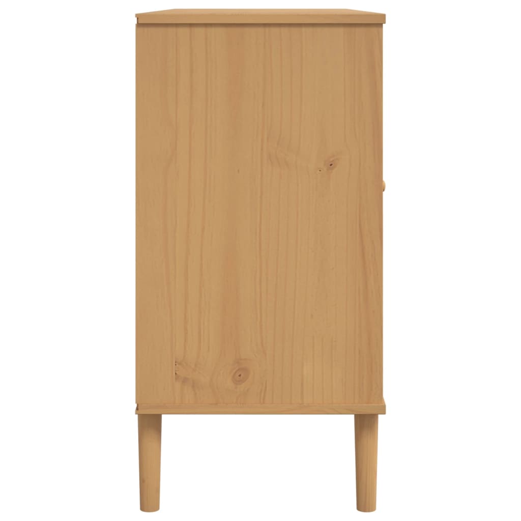 Dressoir Senja Rattan-Look 2X40X80 Cm Grenenhout Bruin