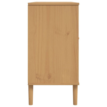 Dressoir Senja Rattan-Look 2X40X80 Cm Grenenhout Bruin