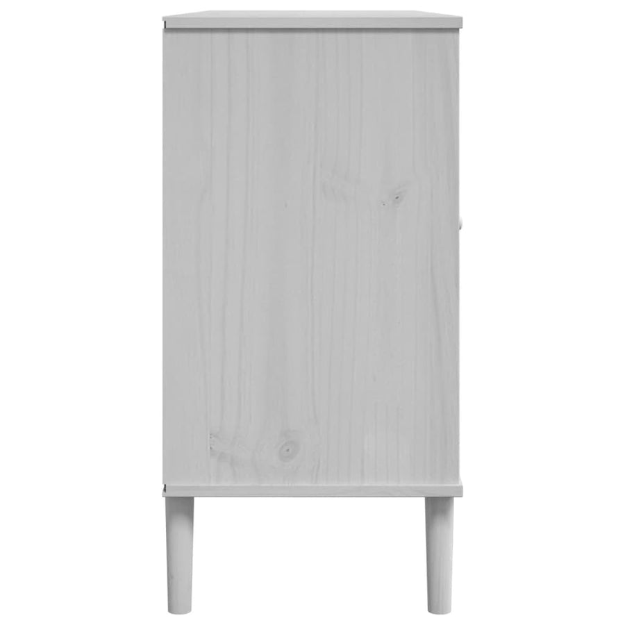 Dressoir Senja Rattan-Look 2X40X80 Cm Massief Grenenhout Wit