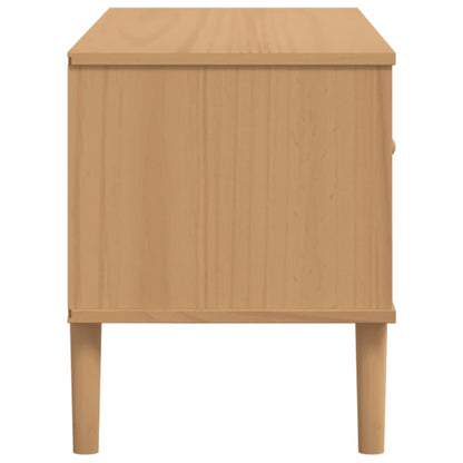 Tv-Meubel Senja 06X40X49 Cm Rattan Massief Grenenhout Bruin