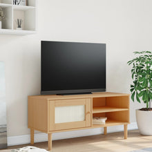 Tv-Meubel Senja 06X40X49 Cm Rattan Massief Grenenhout Bruin