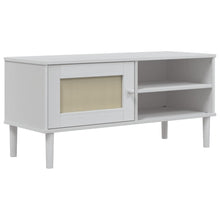 Tv-Meubel Senja 06X40X49 Cm Rattan Massief Grenenhout Wit