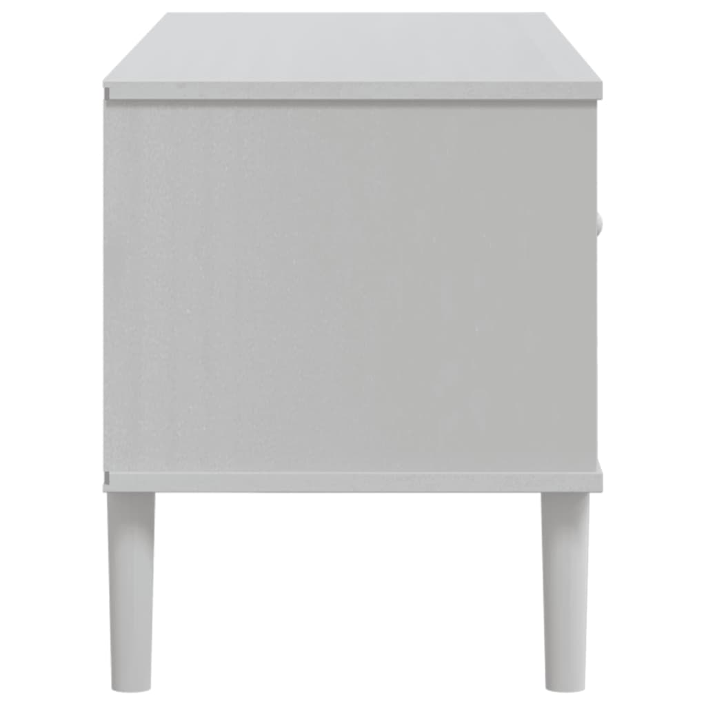 Tv-Meubel Senja 06X40X49 Cm Rattan Massief Grenenhout Wit