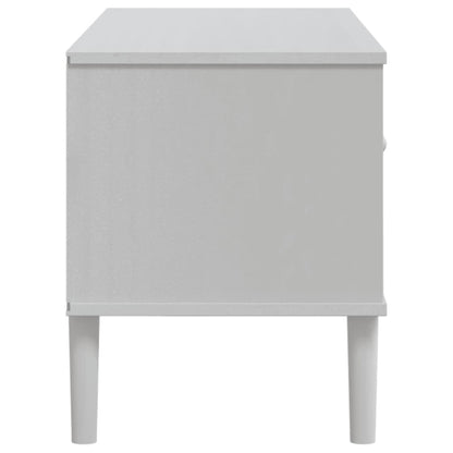Tv-Meubel Senja 06X40X49 Cm Rattan Massief Grenenhout Wit