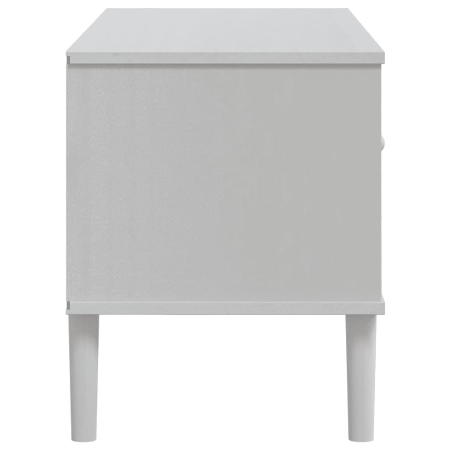 Tv-Meubel Senja 06X40X49 Cm Rattan Massief Grenenhout Wit
