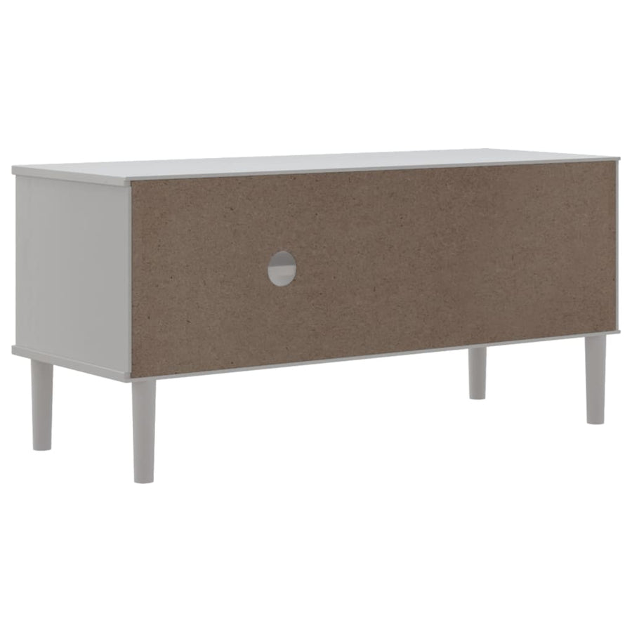 Tv-Meubel Senja 06X40X49 Cm Rattan Massief Grenenhout Wit