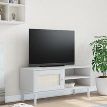 Tv-Meubel Senja 06X40X49 Cm Rattan Massief Grenenhout Wit